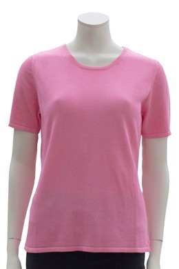 Micha strik t-shirt i rosa m. kort ærme 